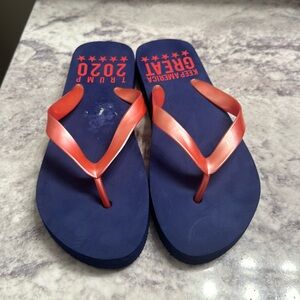 Trump 2020 Keep America Great flip flops. Size 8